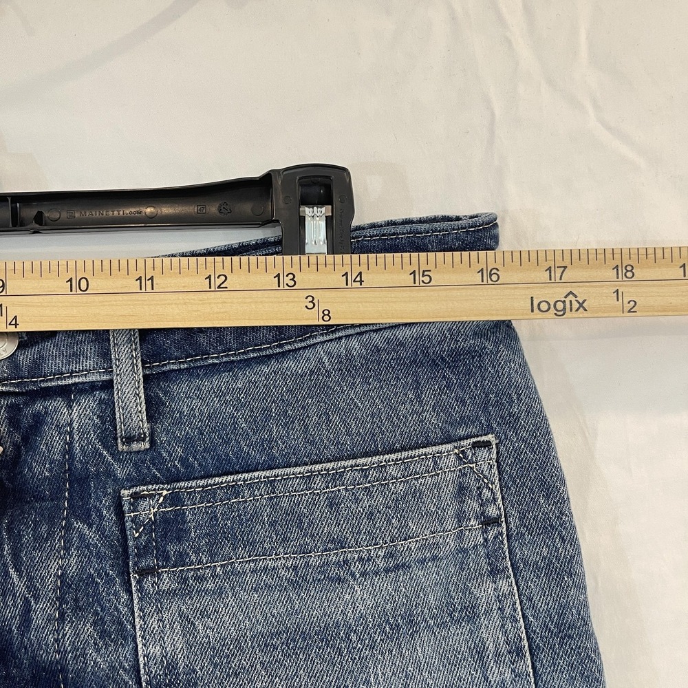 Free Assembly Jeans Womens 10 Blue Super High Rise Wide Leg Front Patch Pockets - Picture 5 of 16